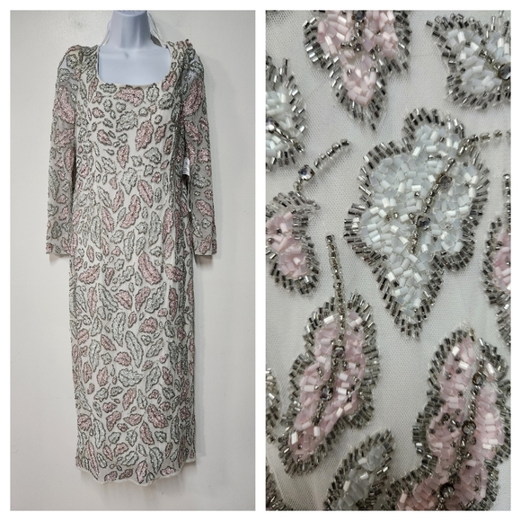 MAC DUGGAL FOLIAGE EMBELLISHED MIDI SHEATH DRESS. Size 8. $538 - Picture 5 of 8